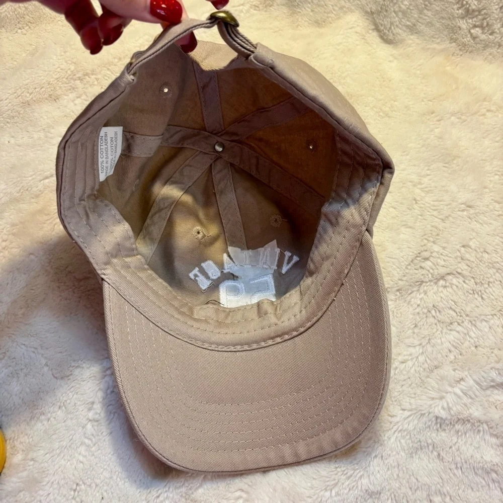 NEW Hat Beige/Tan Vintage 59 Text Baseball Cap 100% Cotton